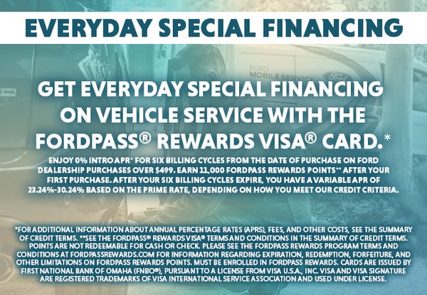 Everyday Special Financing on Vehicle Service with FordPass Rewards Visa